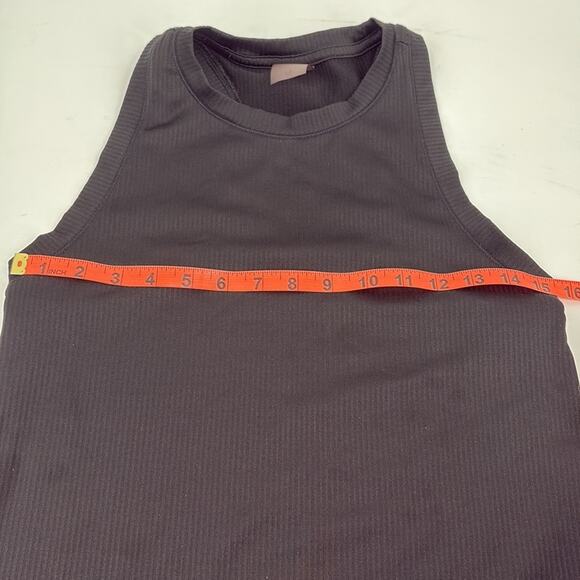 Calls Womens Black Ribbed Sleeveless Racerback Tank Size M Stretch Knit - Picture 5 of 9